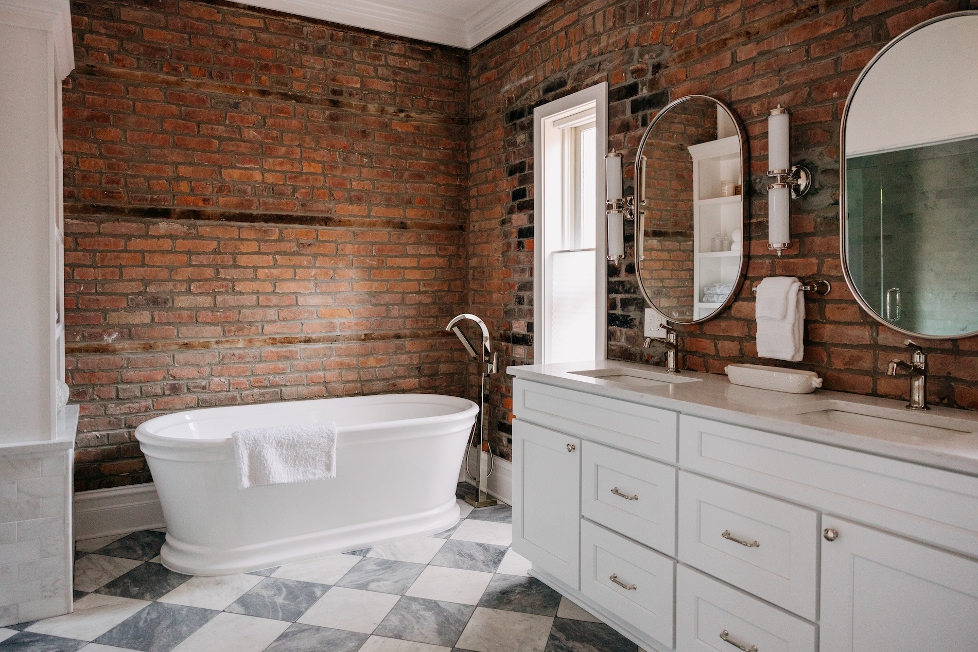 Canfield District Detroit Mi Brick Bathroom Renovation