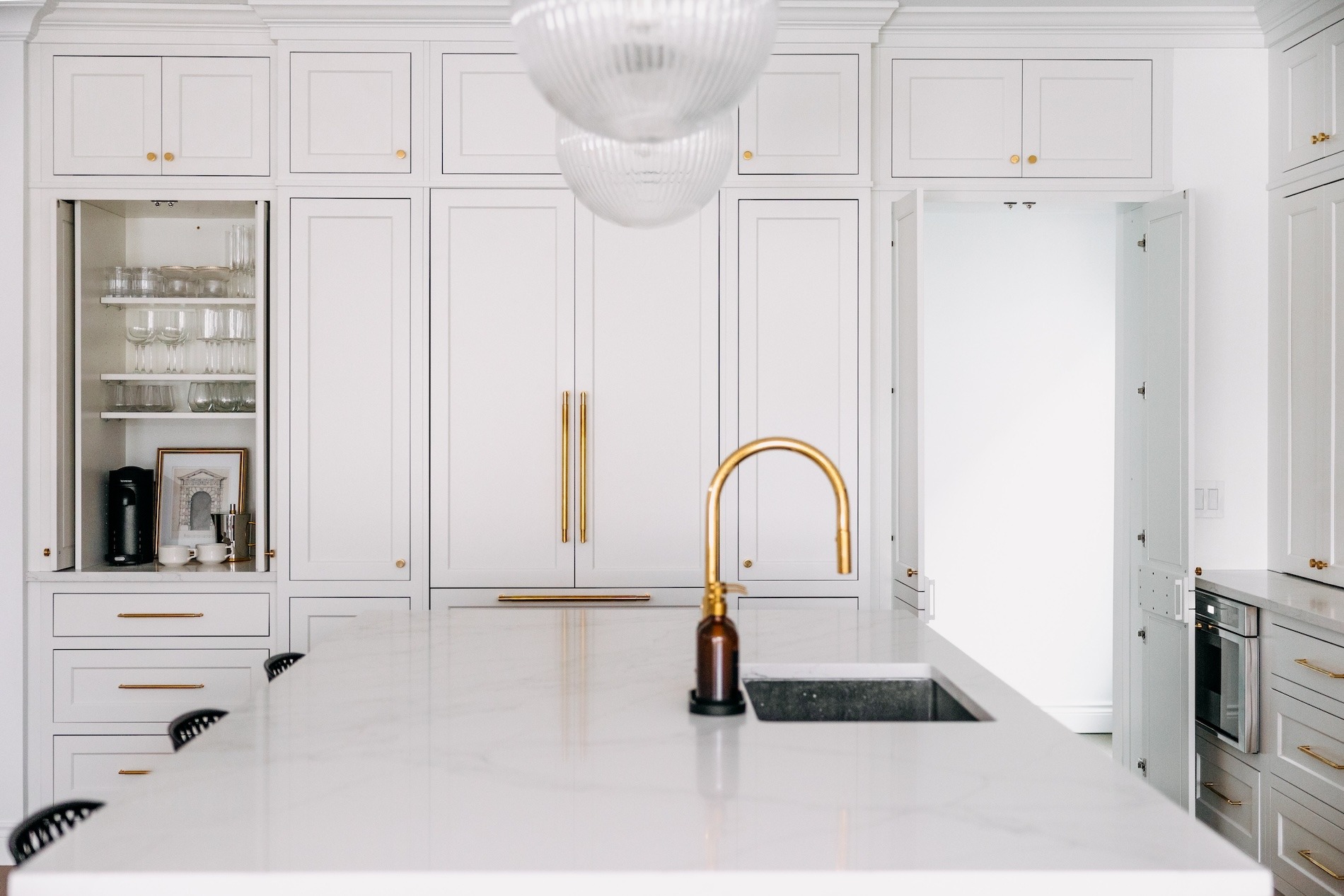 Cleaned White Kitchen Design Custom Cabinetry Birmingham Mi
