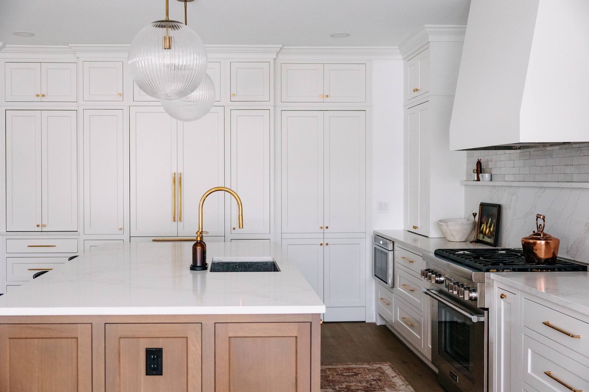 Custom Kitchen Cabinetry And Integrated Fridge