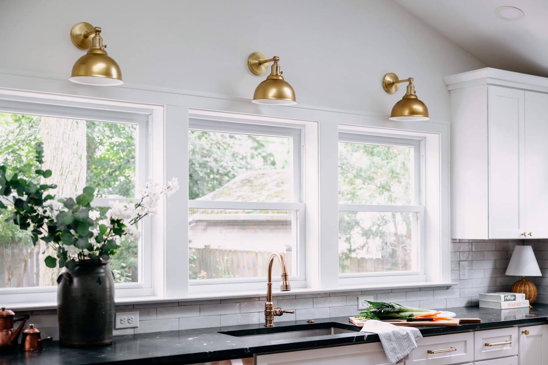 Kitchen Design Lights Over Windows Over Kitchen Sink