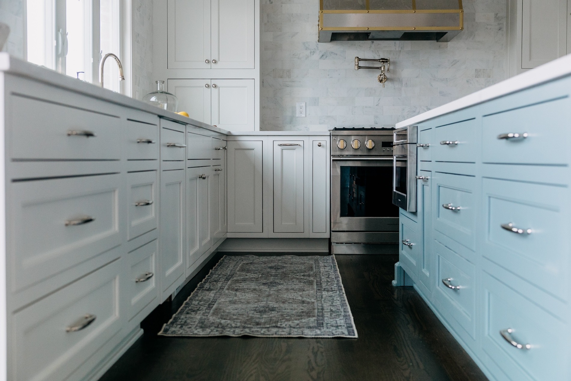 Kitchen Runner Rug And Custom Cabinetry