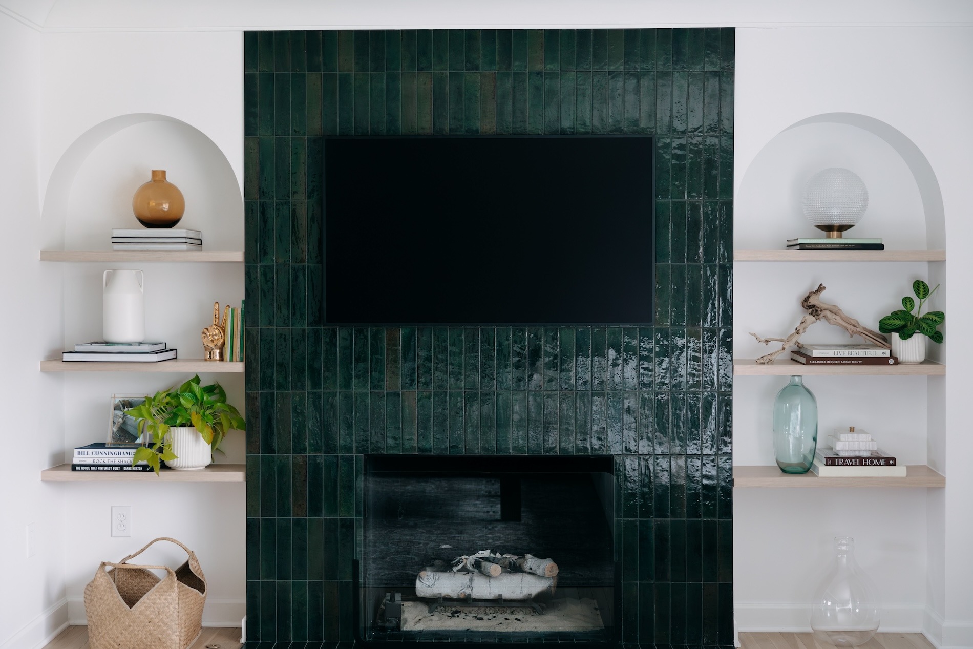 Tiled Fireplace Living Room Design